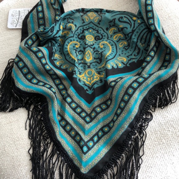Free People Chase me chain Fringe Bandana - Picture 3 of 4